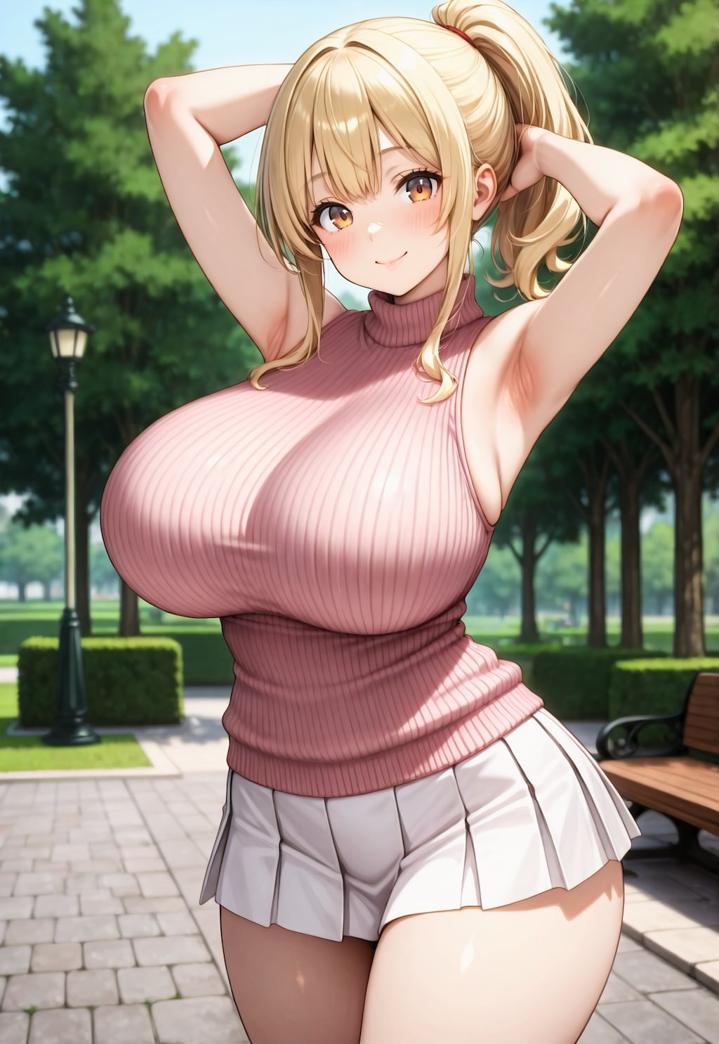 1313（ピンクのノースリーブニット）