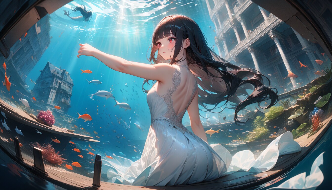 人魚と水没した廃墟