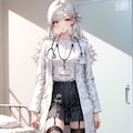 白雪｜女医姿プレビュー｜ガーターベルト＆黒ストッキング 2枚目