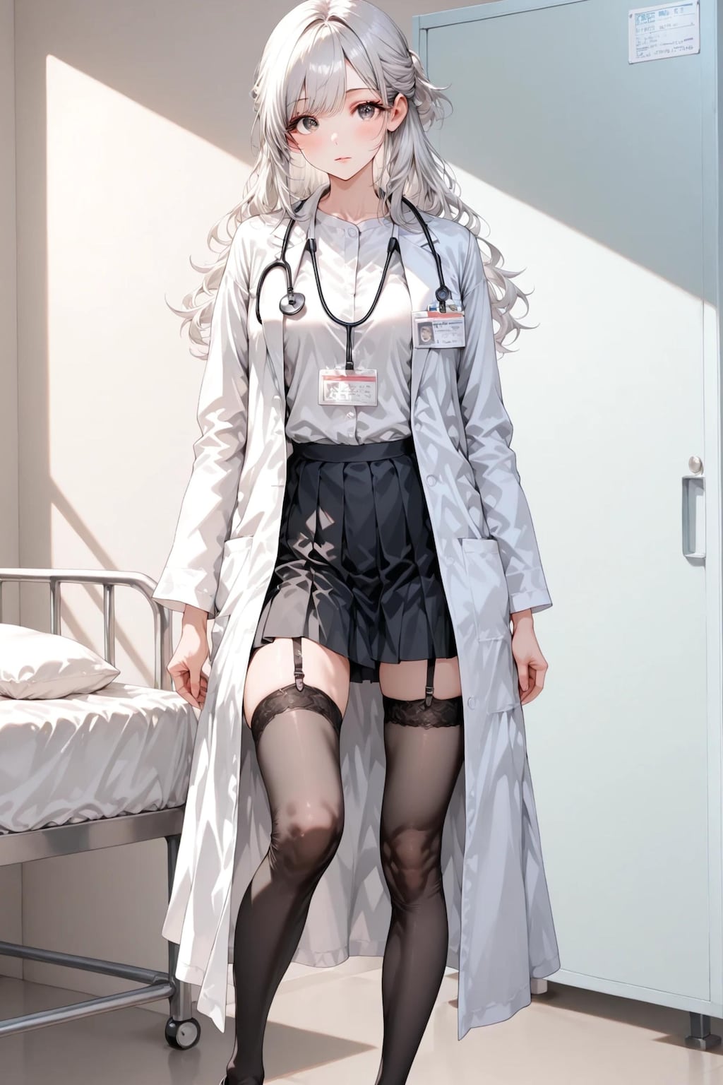 白雪｜女医姿プレビュー｜ガーターベルト＆黒ストッキング
