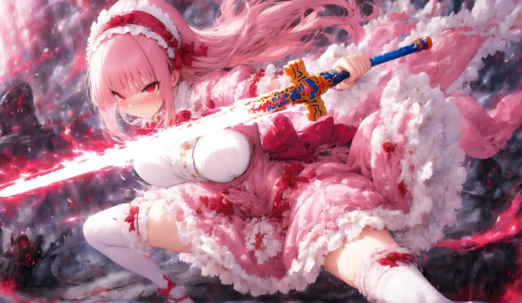 剣士のピンクゴスロリ少女✨