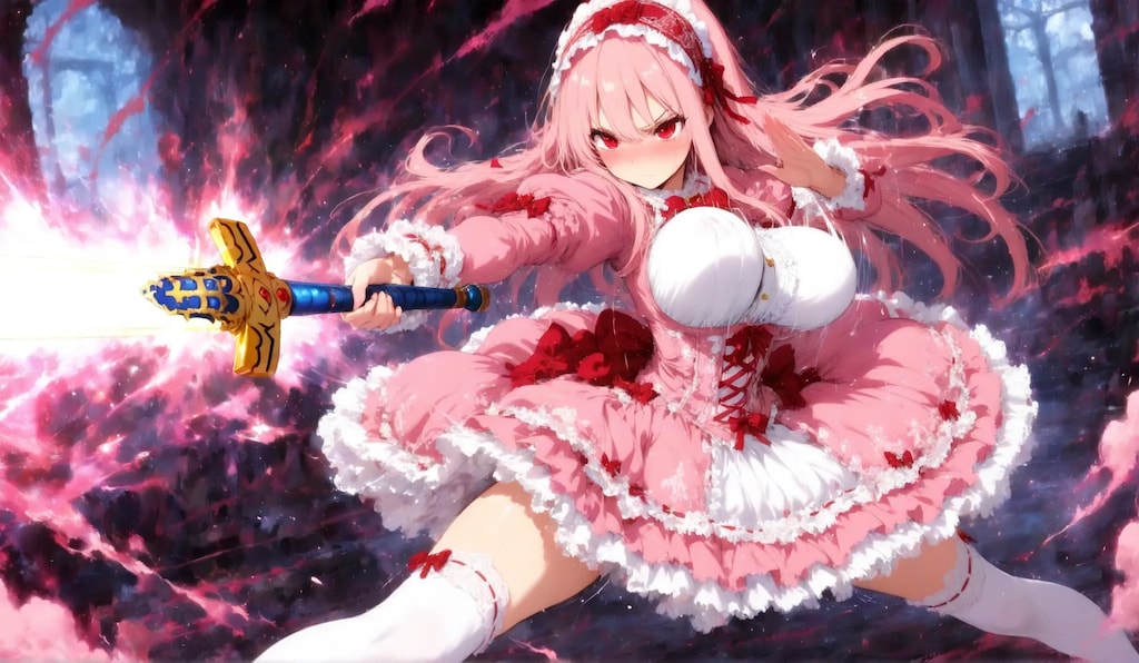 剣士のピンクゴスロリ少女✨