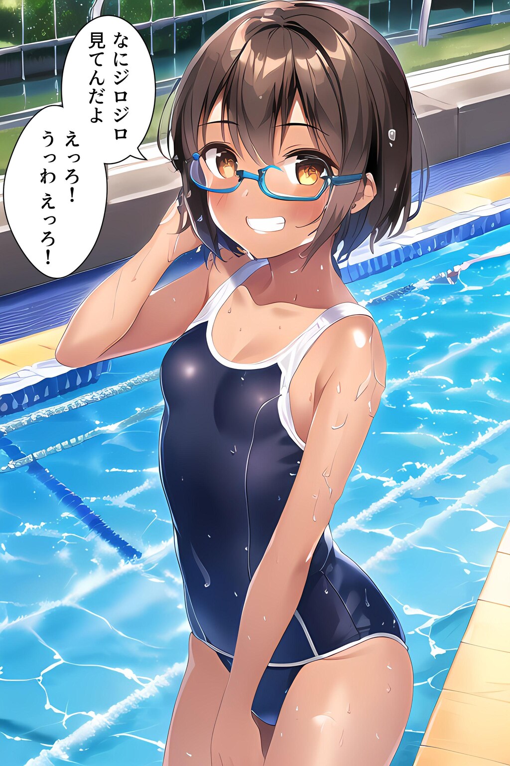 同級生の水着姿を堪能します