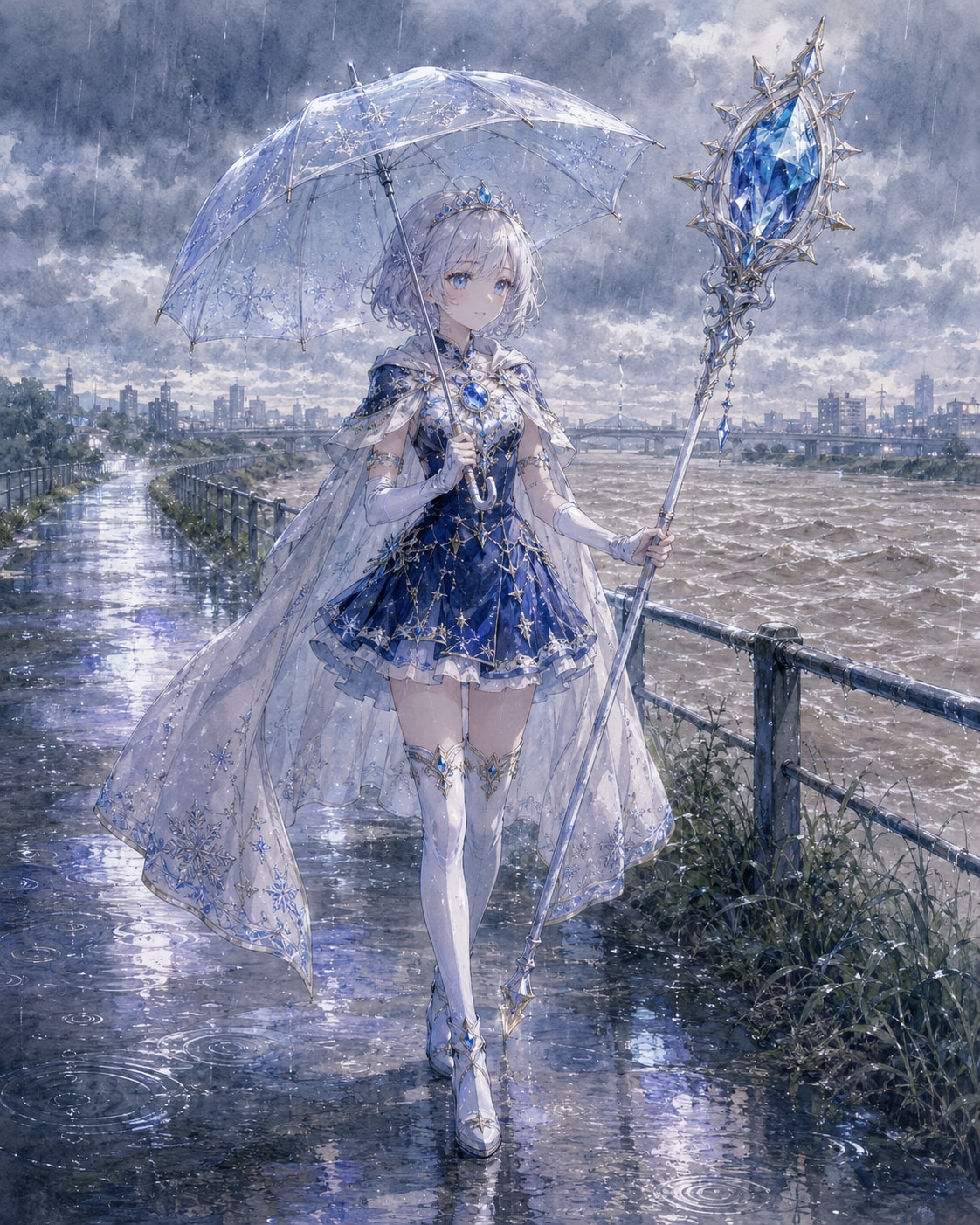 雨の中の見回り