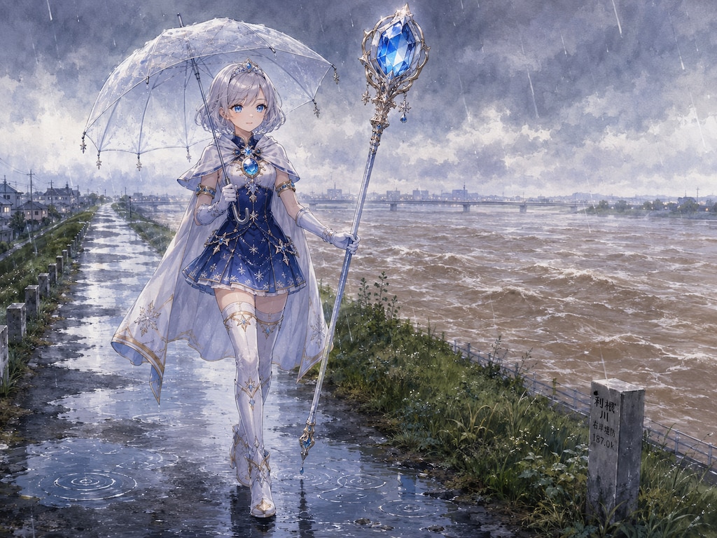 雨の中の見回り