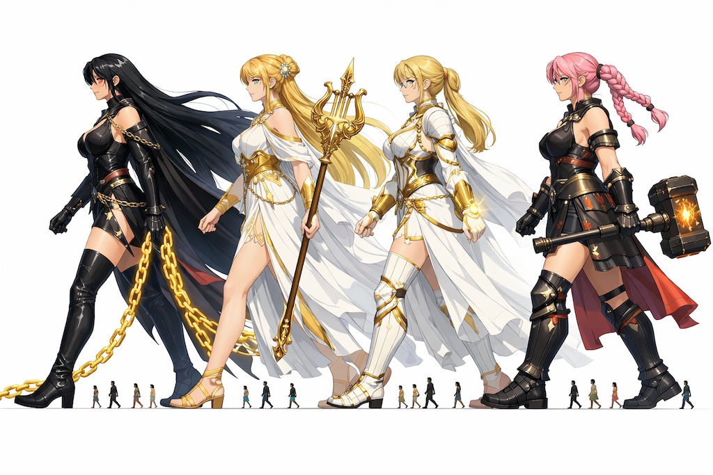 【ただ16柱が同じ方向へ歩いているだけの光景】