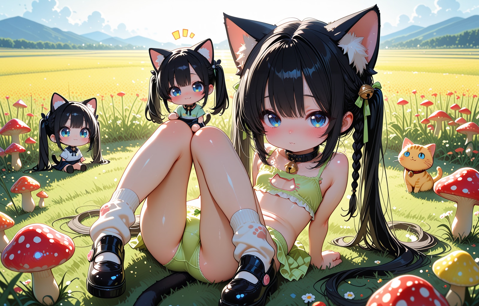 猫下着の娘