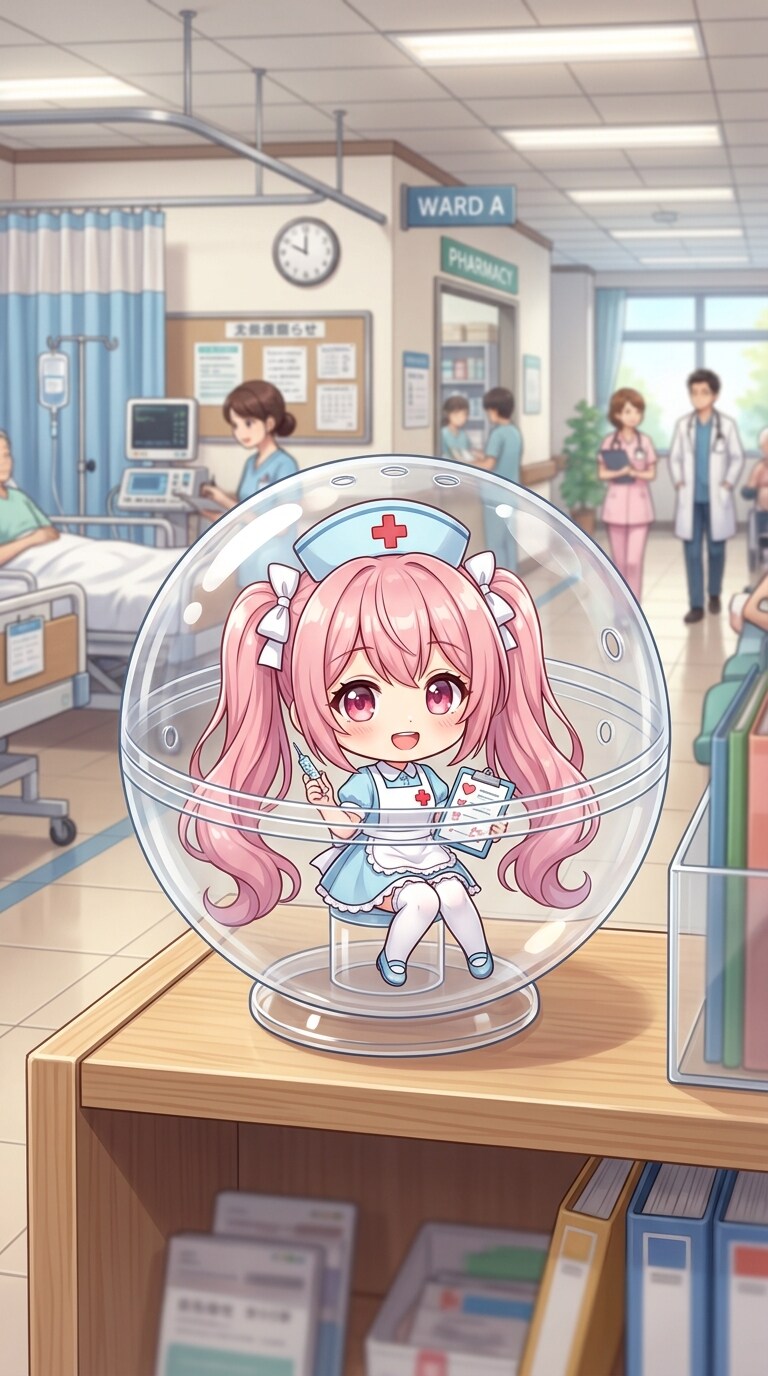 ナース服姿のTONEちゃんをカプセルに入れたよ | の人気AIイラスト・グラビア