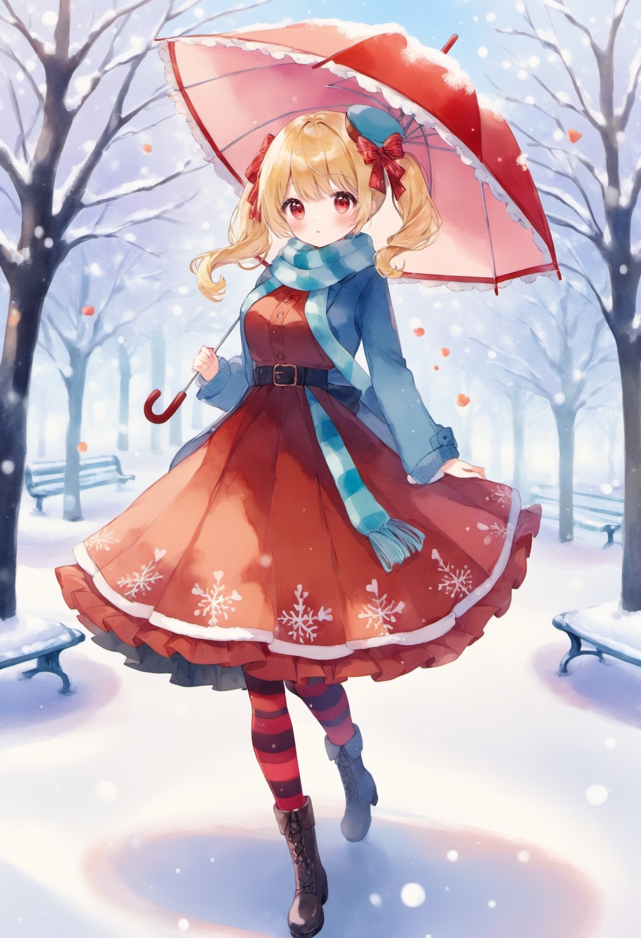 雪のお出かけ少女