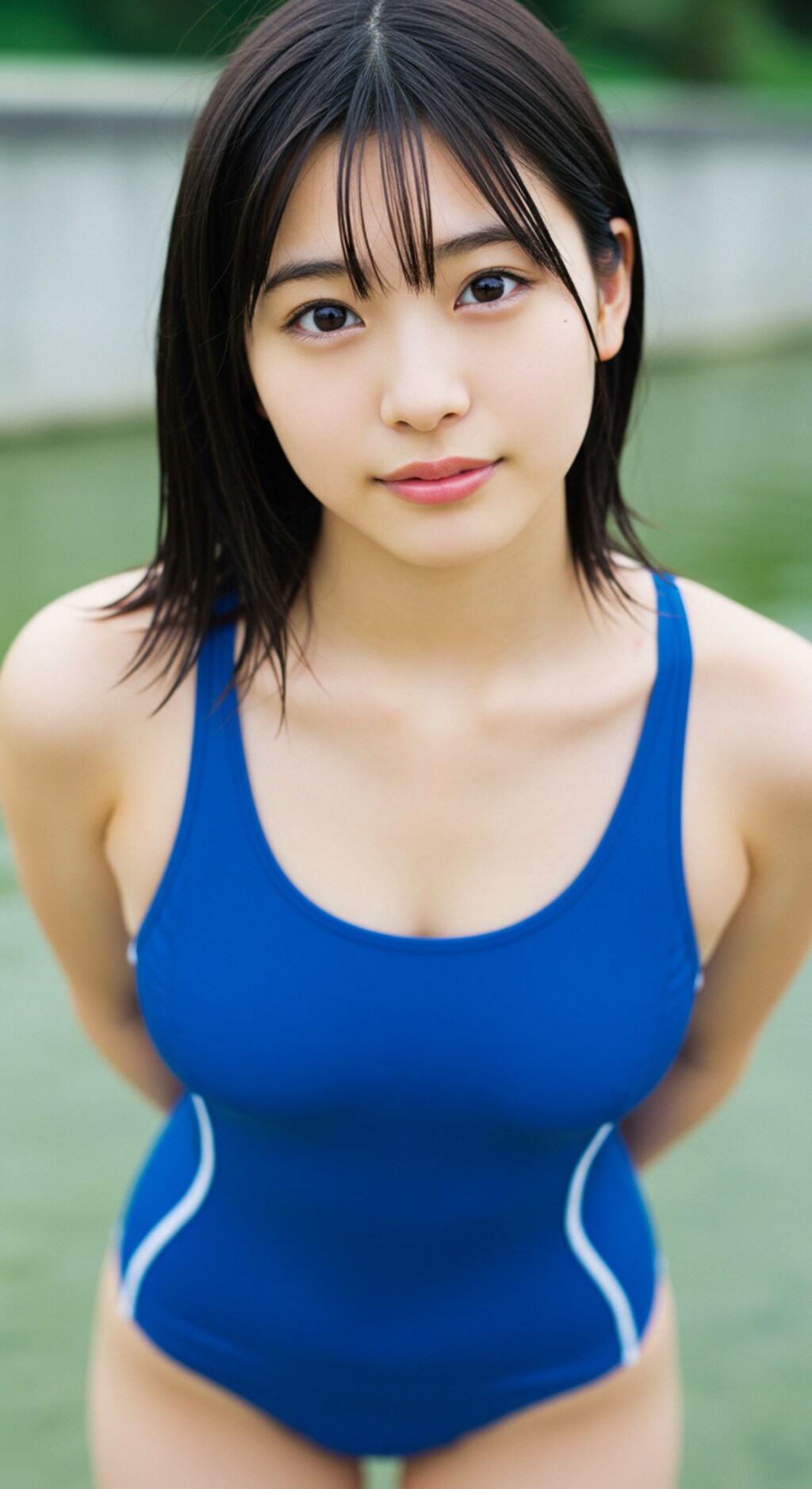 スクール水着を…。