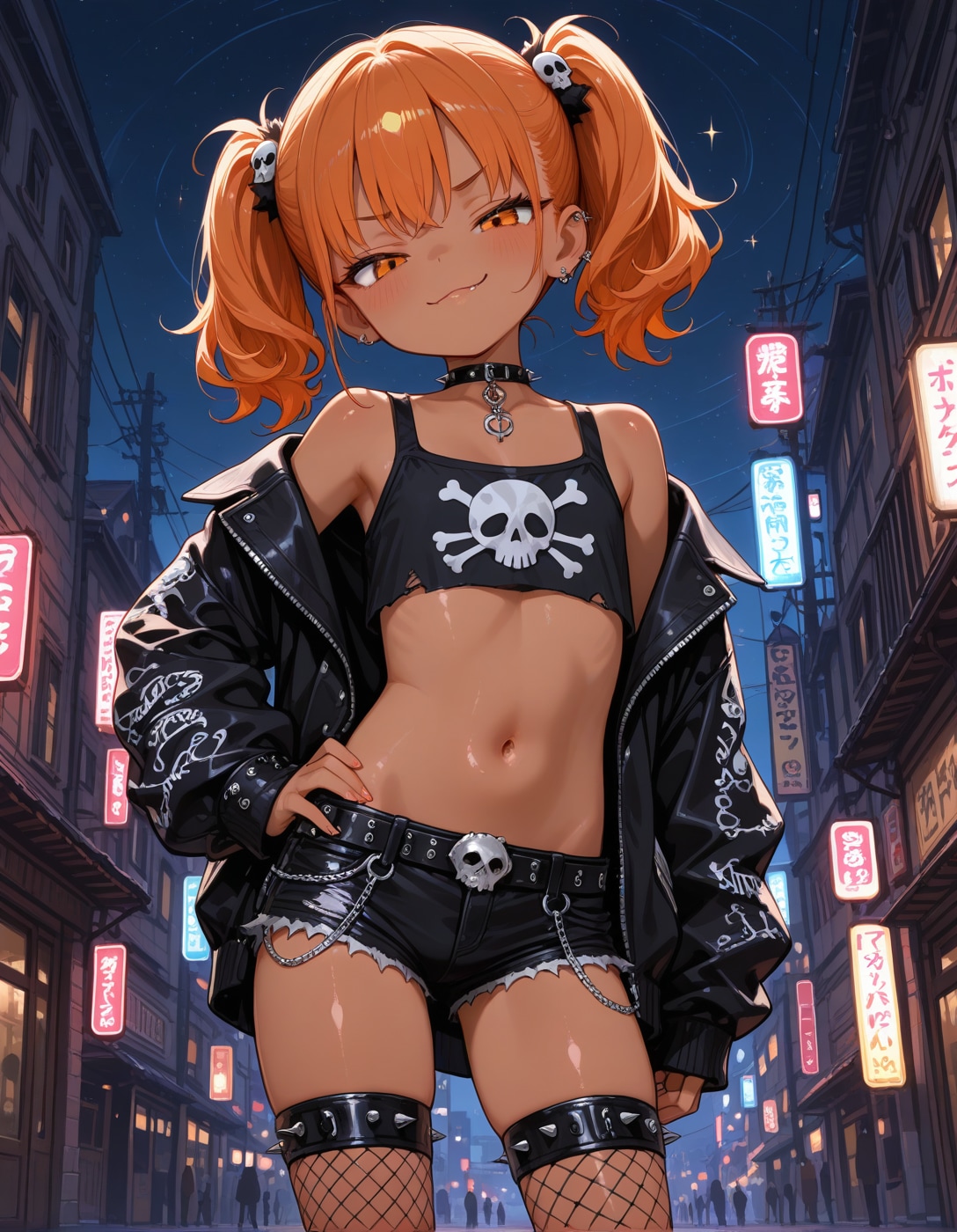 オレンジギャル子ちゃんでドクロパンク(∩´∀`∩)💕