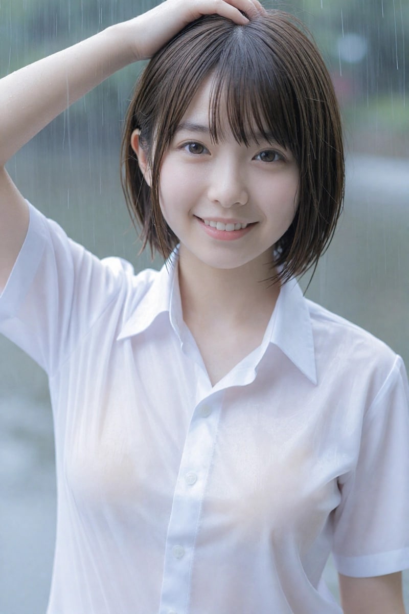 雨降ってきたー