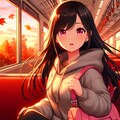 列車の旅に出た、ピアスなうちの子と夕焼け空＊その1(10枚) 5枚目