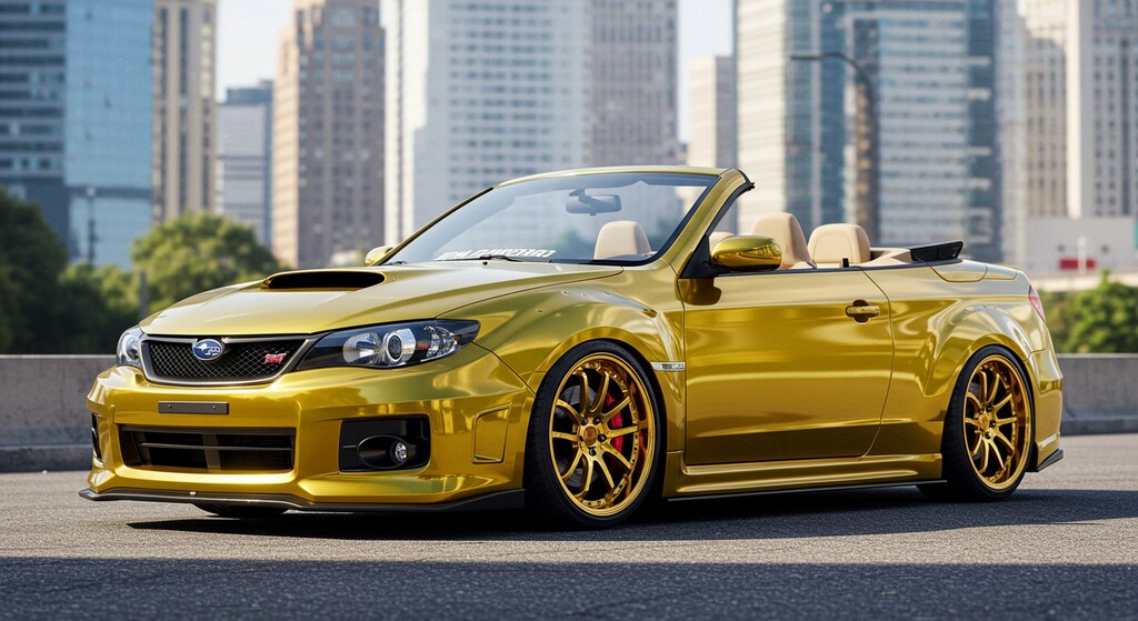 ゴールドカラーWRXオープンカー