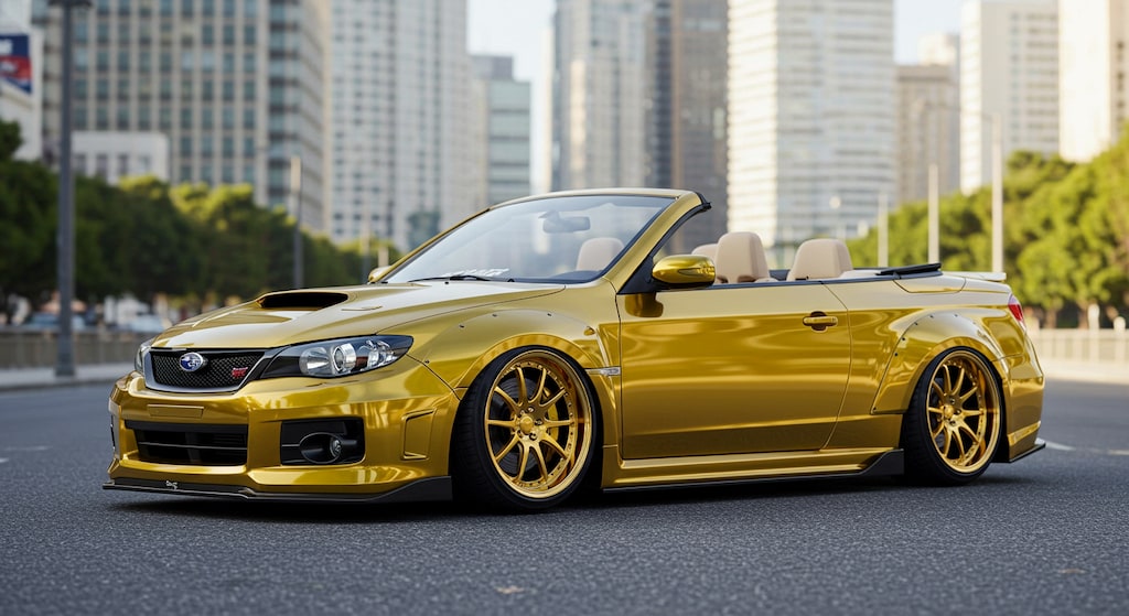 ゴールドカラーWRXオープンカー