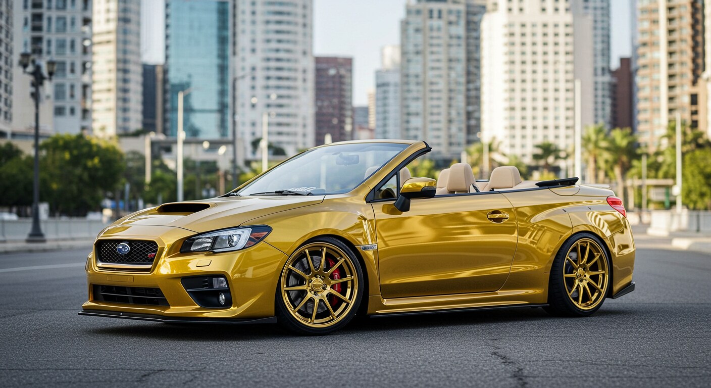 ゴールドカラーWRXオープンカー | の人気AIイラスト・グラビア