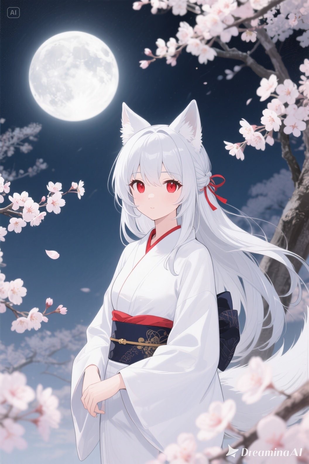 夜桜とキツネの御神体 | の人気AIイラスト・グラビア