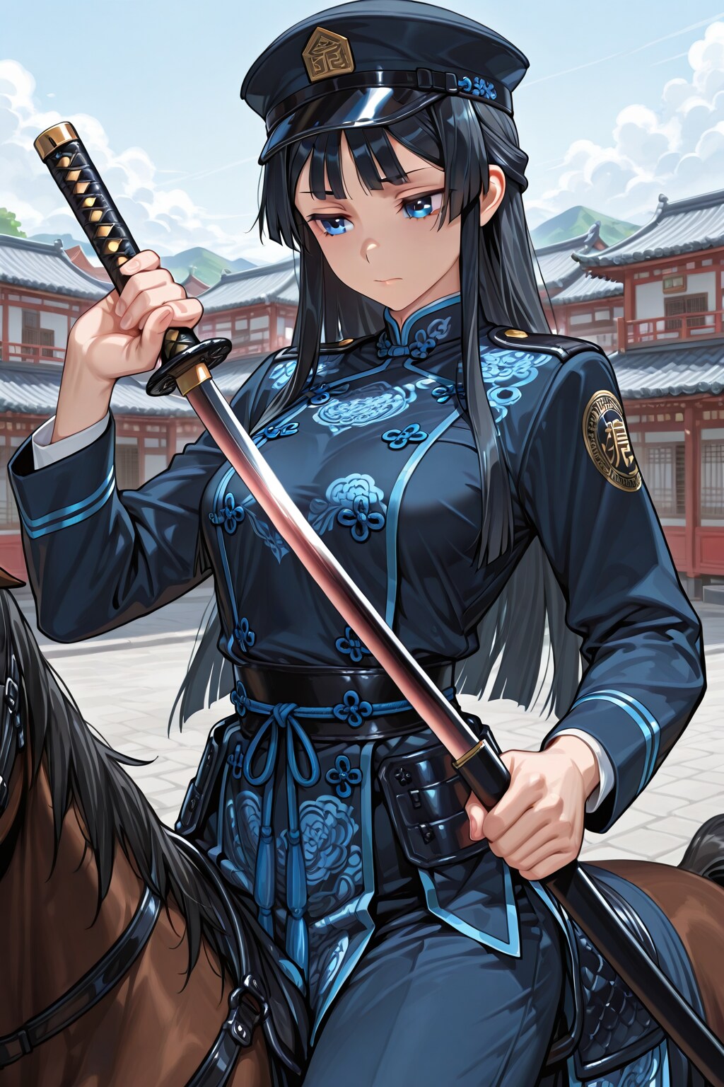 中国の街を騎乗で巡る最上ん(ちちぷい版)