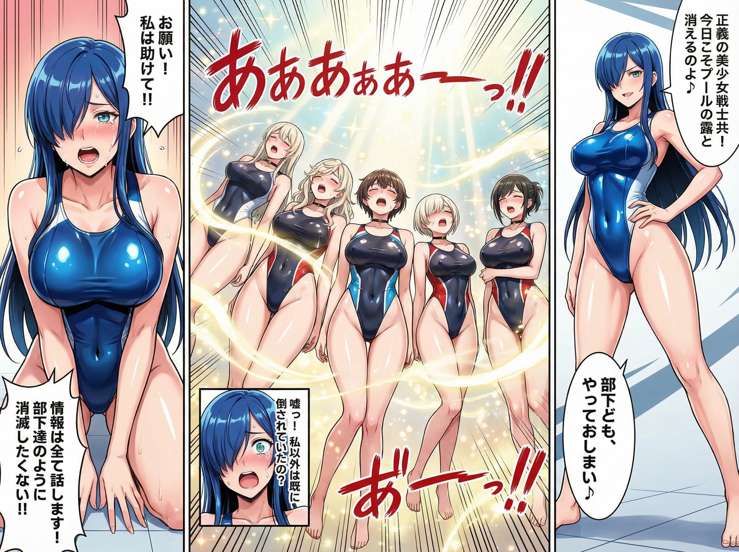 イキって登場♪即命乞い💦愛らしくてポンコツな片メカクレのハイレグ女幹部ちゃん😍💕