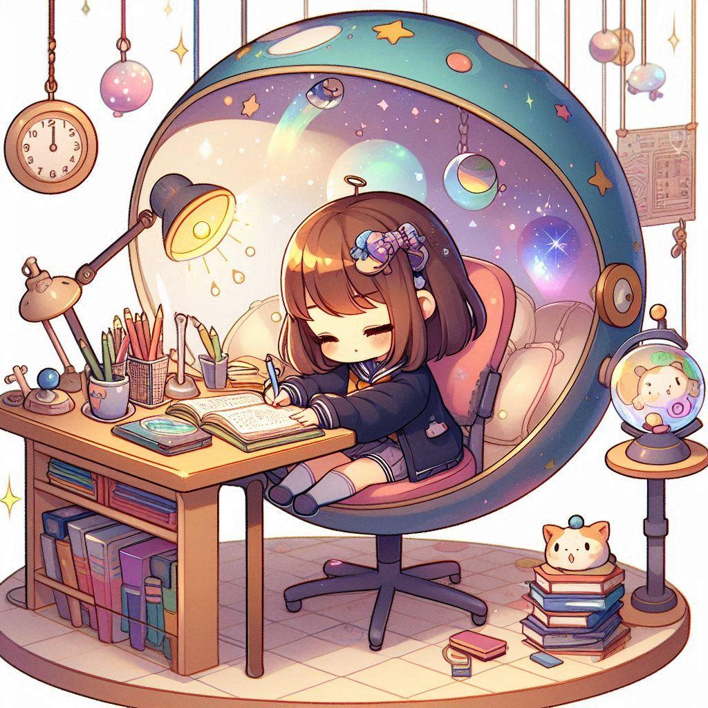 作業中の女の子　3