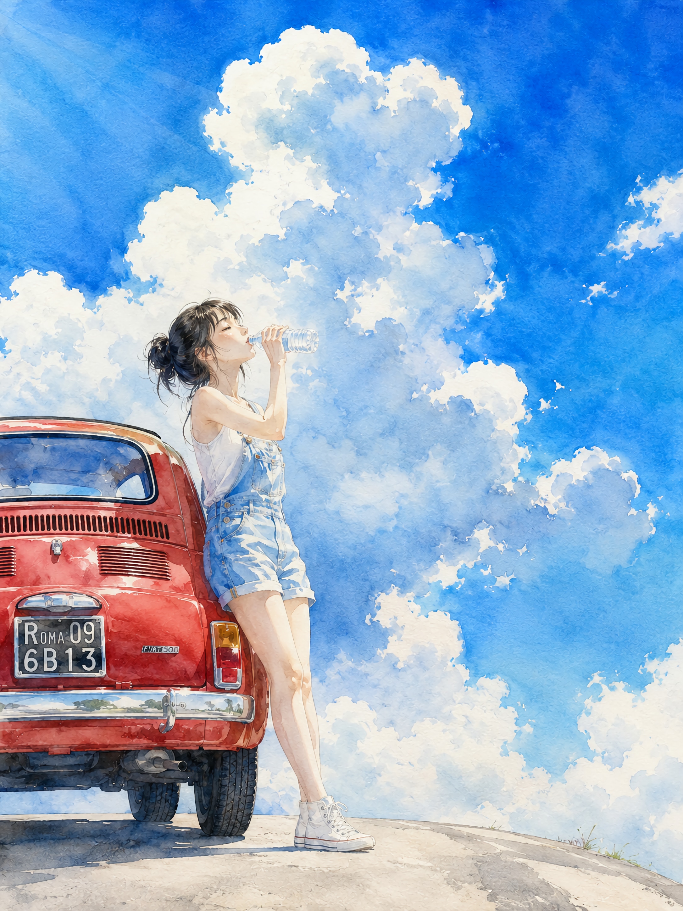 悠久の旅人 〜 見上げた夏雲 | の人気AIイラスト・グラビア