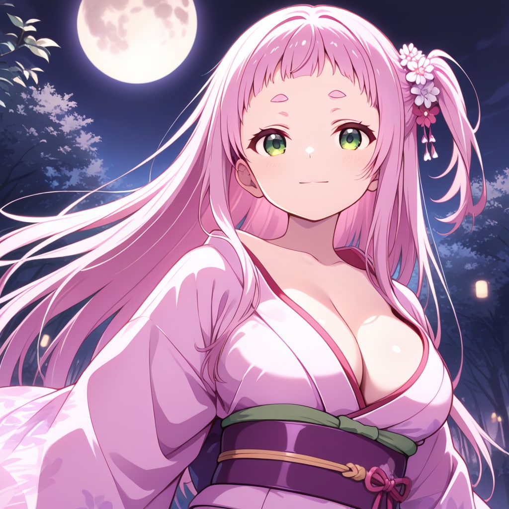 姫カット麻呂眉ぱっつんピンクちゃん(仮称)