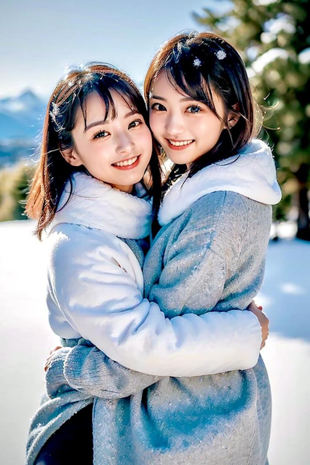 雪を楽しむ彼女