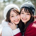 雪を楽しむ彼女 3枚目