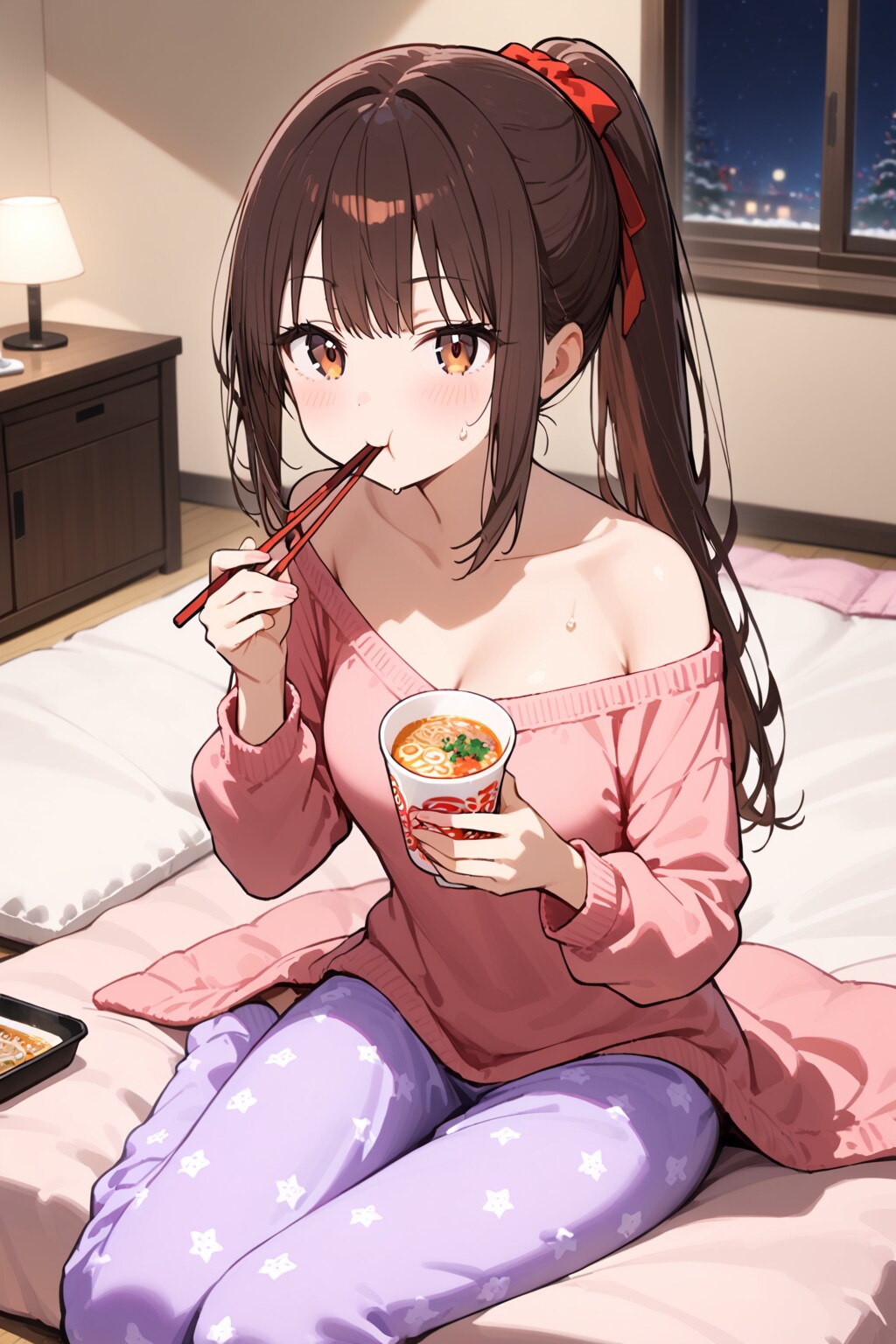 夜食のカップラーメン美味しい🍜