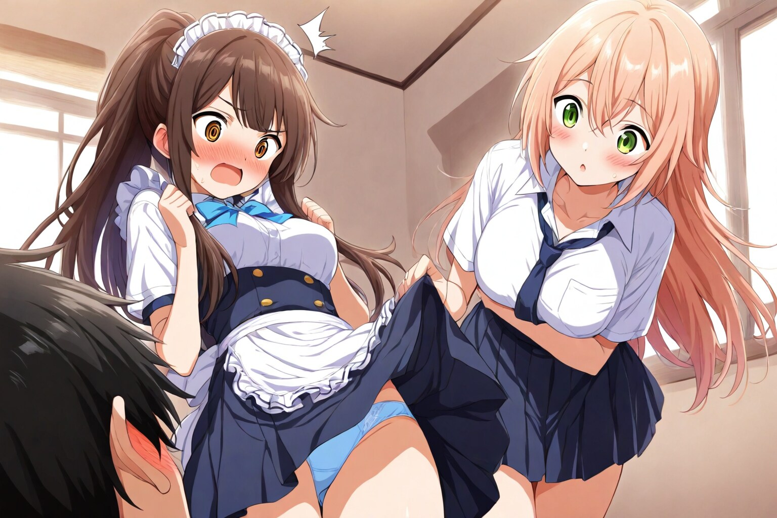 女の子1「ほれっ」女の子2「ひぇっ！」自分「！？」