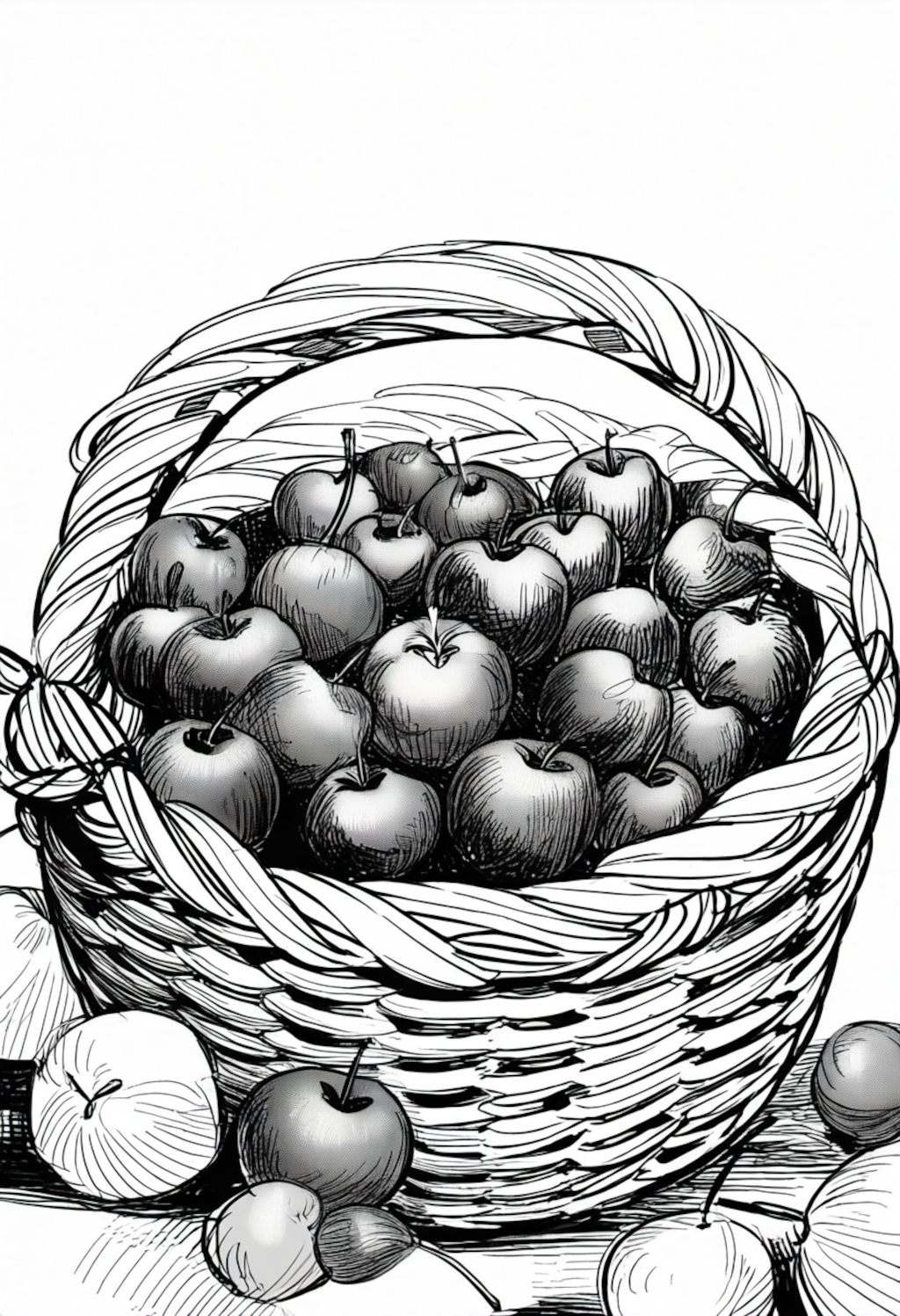 さくらんぼの鉛筆画