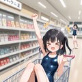 ショッピングカートに乗る女の子 5枚目