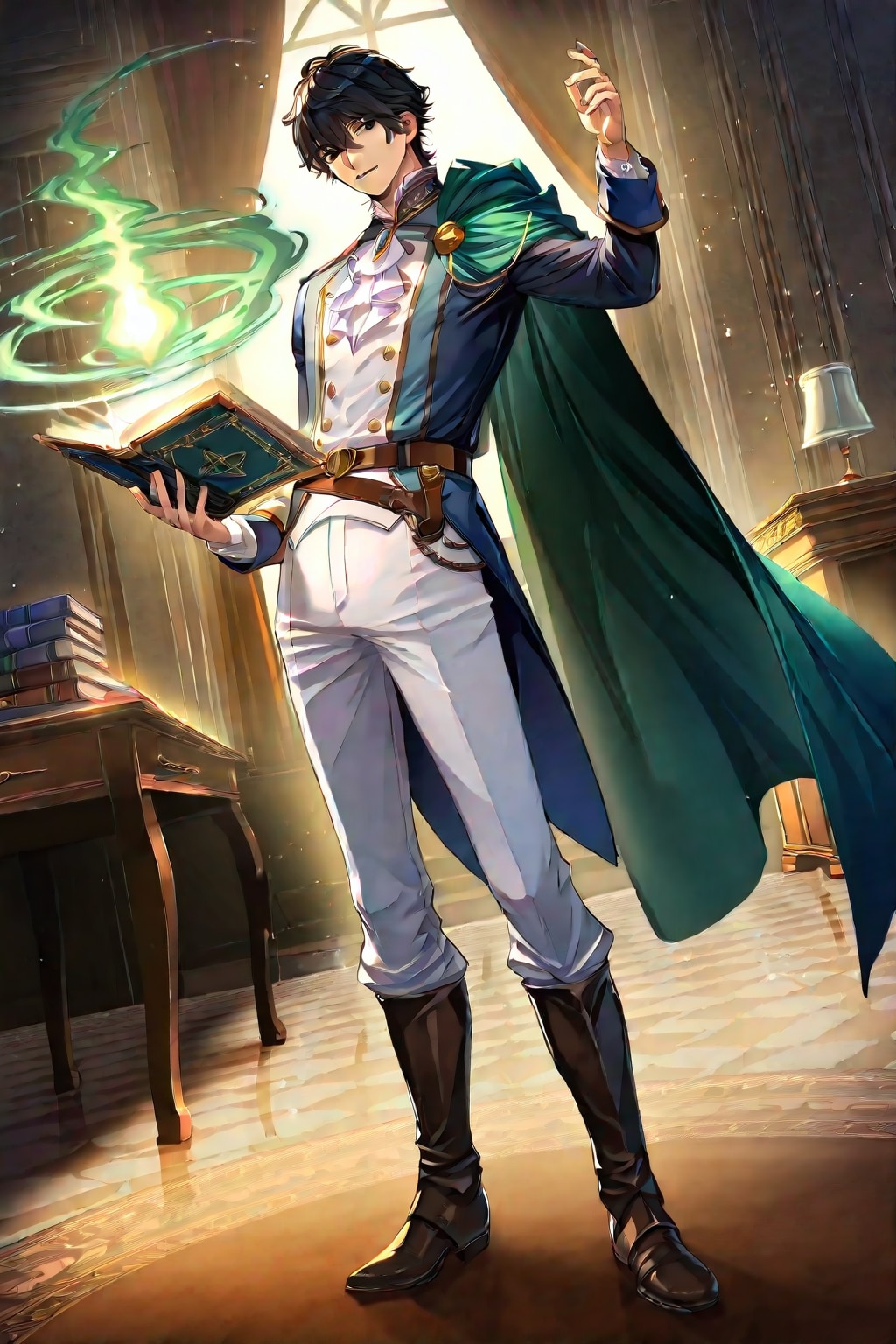 ファンタジーな洞窟地下、大きな男性学者2-3-2-8 | の人気AIイラスト・グラビア