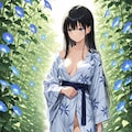 浴衣と朝顔 3枚目