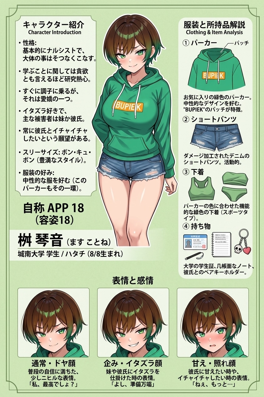 664 地味に新設定が公開されるボーイッシュ | の人気AIイラスト・グラビア