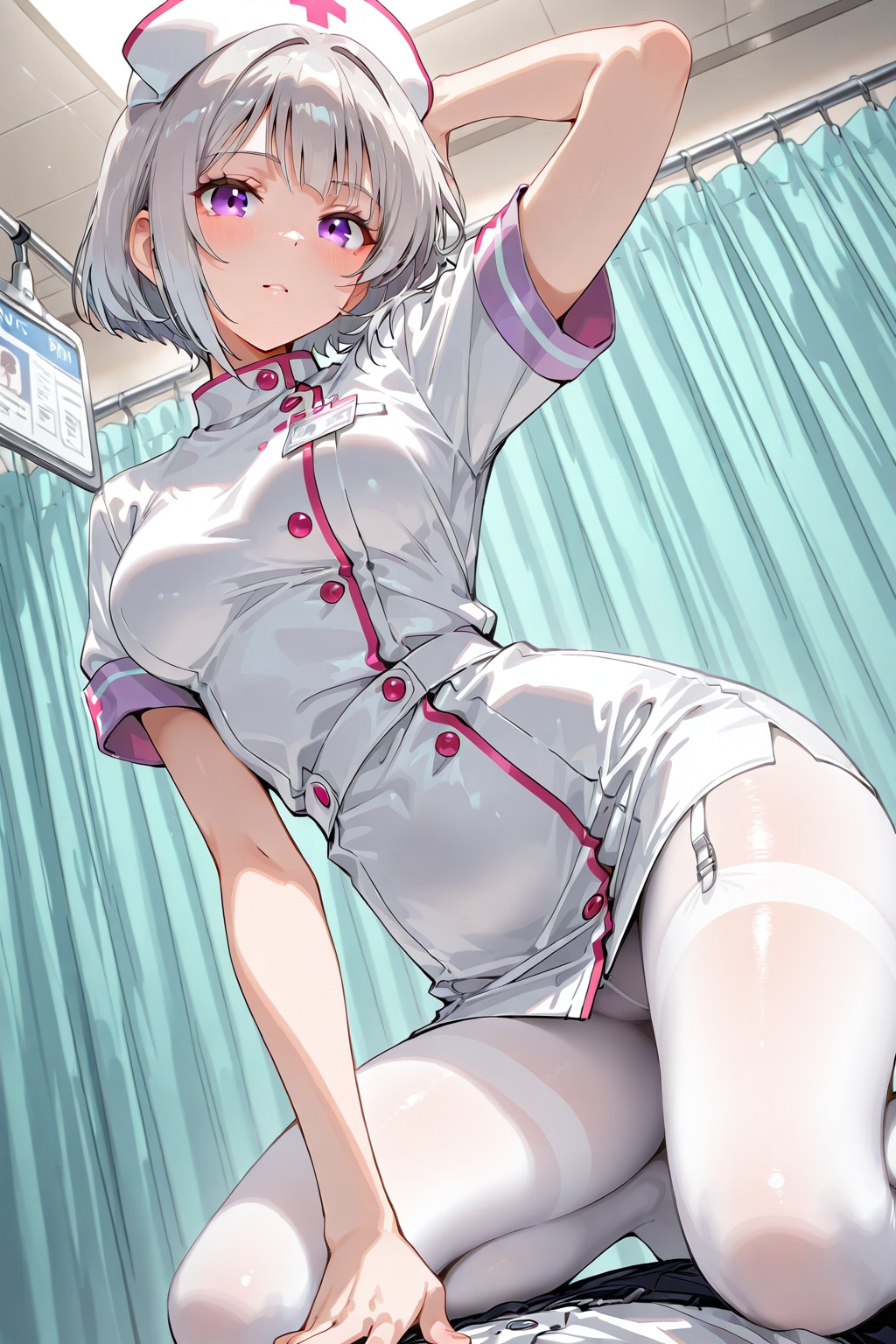 (1230)銀髪ちゃんナース