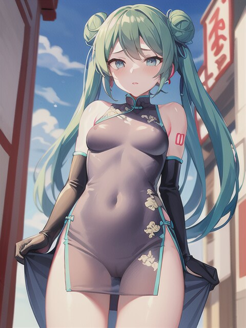 いろんなチャイナドレス着てくれたミクさん