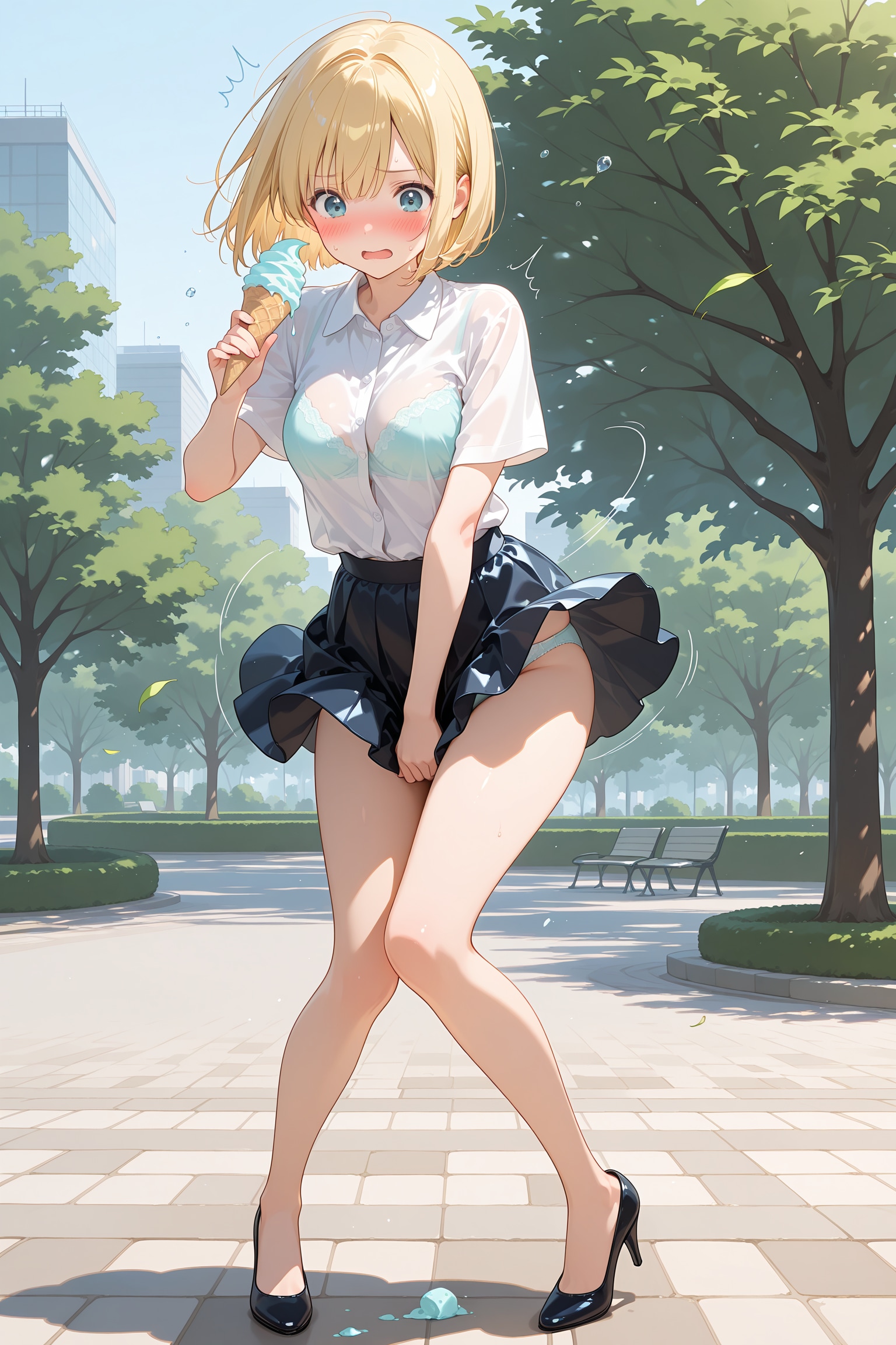 アイス大好きOLちゃんに迫る突風