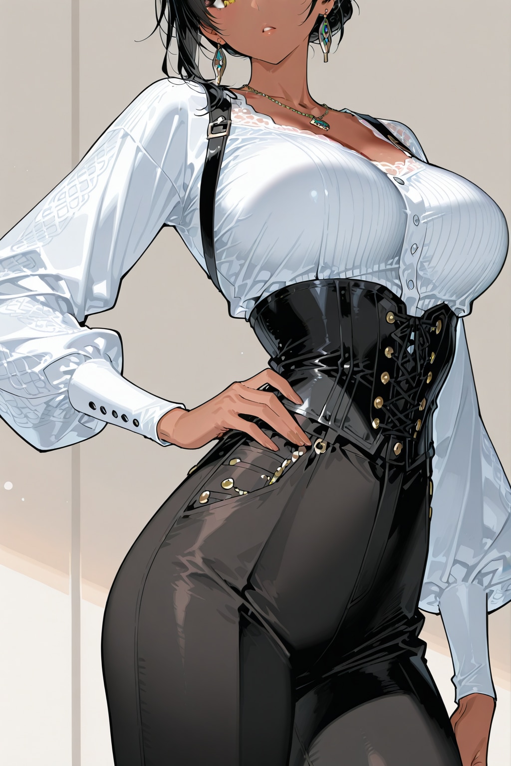 ハイウエストパンツ