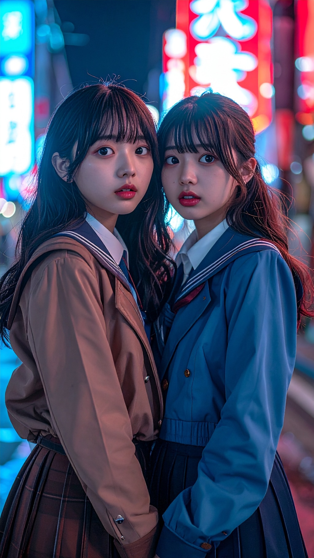 不審がるふたり