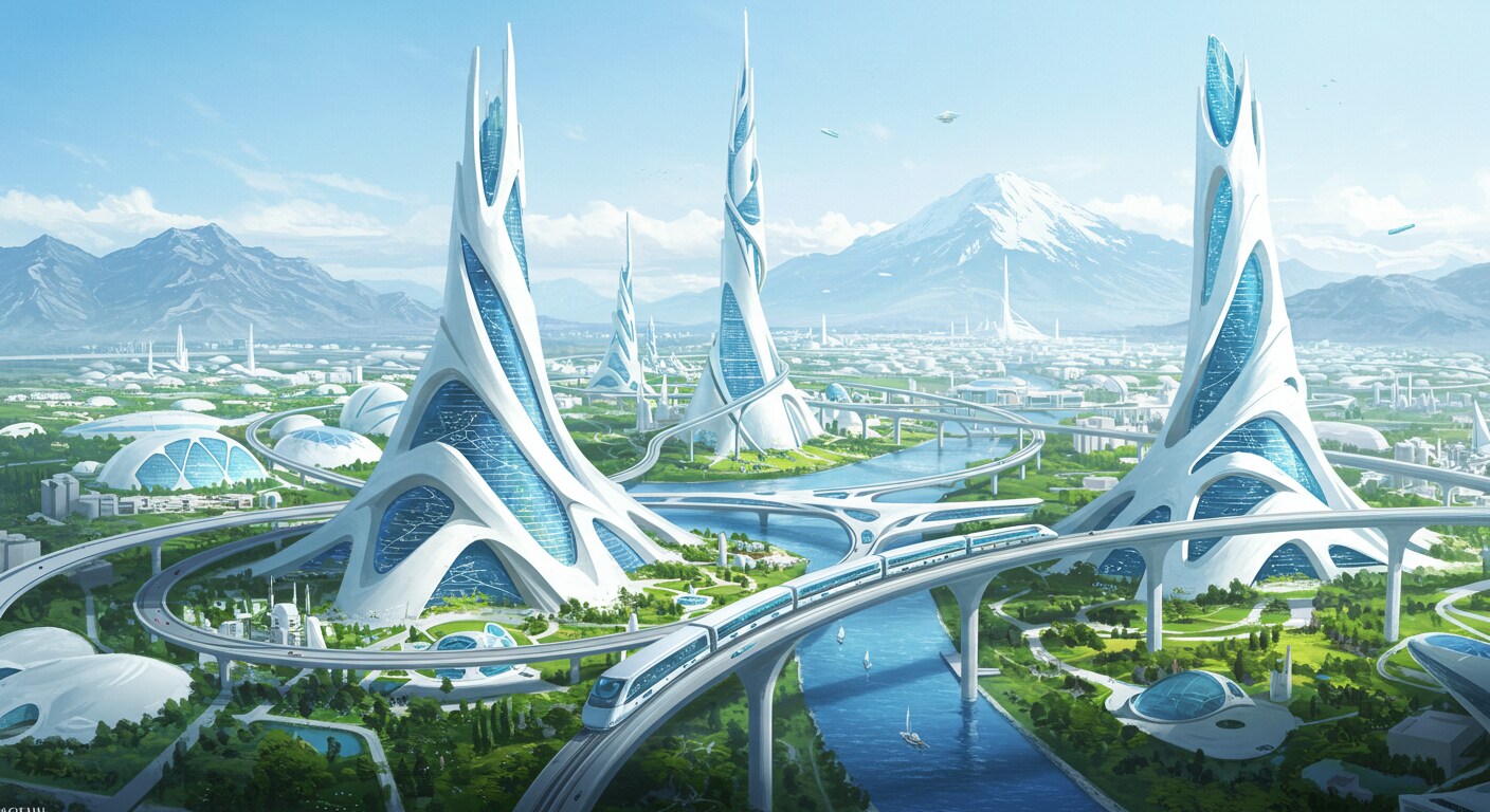 未来都市 | の人気AIイラスト・グラビア