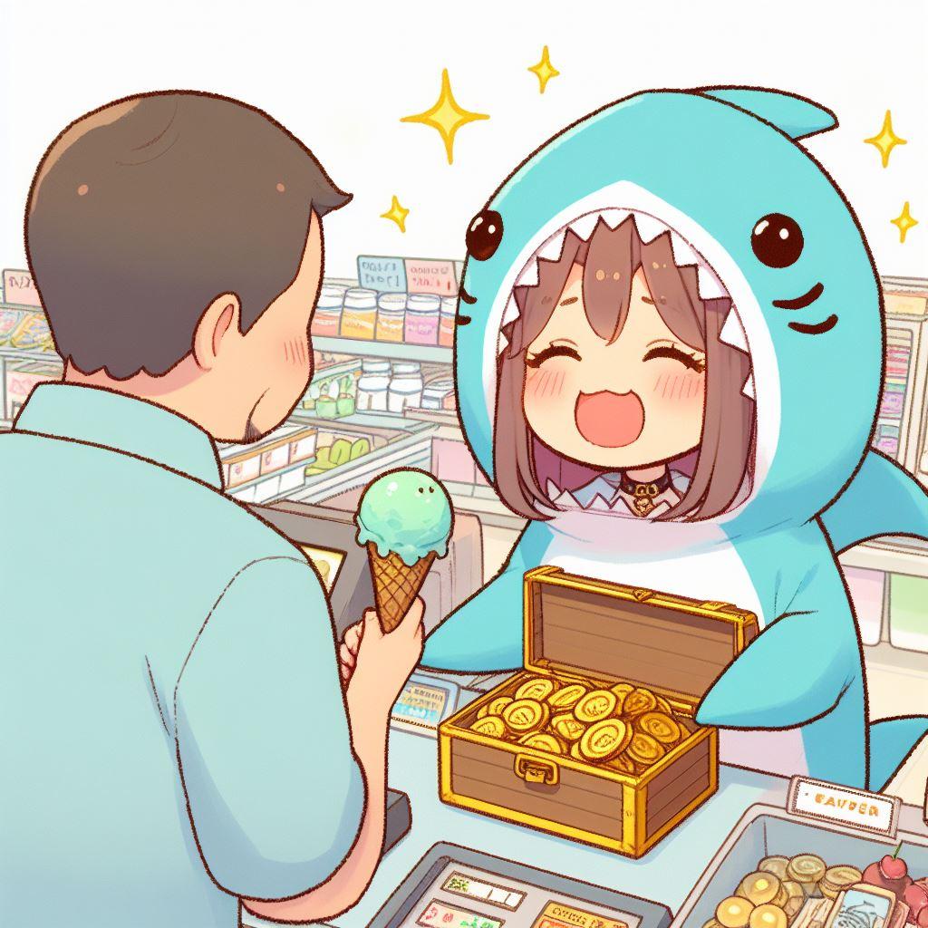 チョコミント味に目がない -サメ少女のおかいもの-