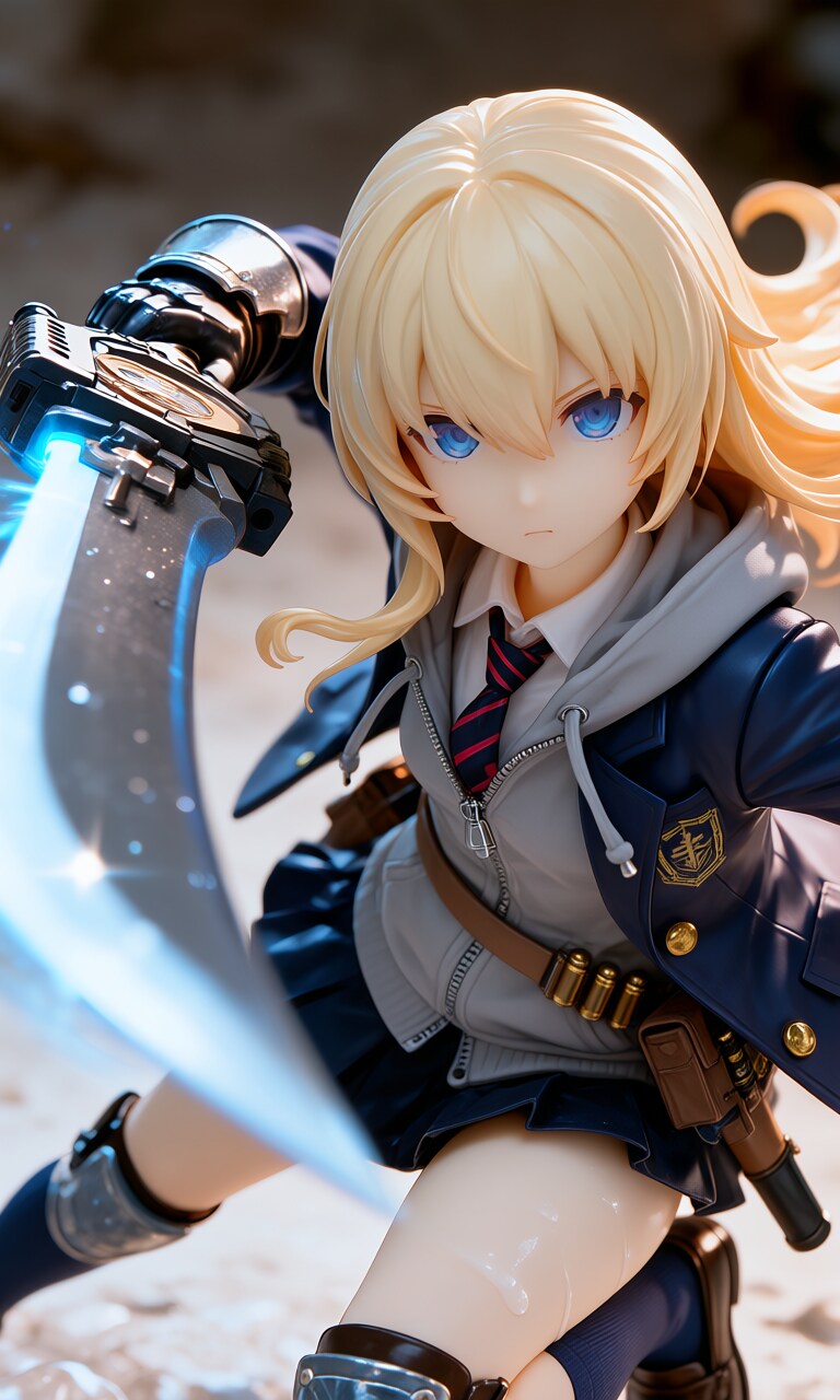 異世界制服少女達　メカ娘　ガンブレード使いの少女　アクリルドールフィギュア | の人気AIイラスト・グラビア