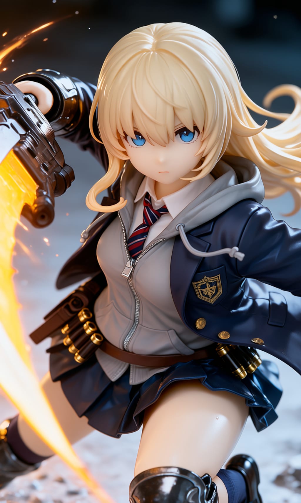 異世界制服少女達　メカ娘　ガンブレード使いの少女　アクリルドールフィギュア