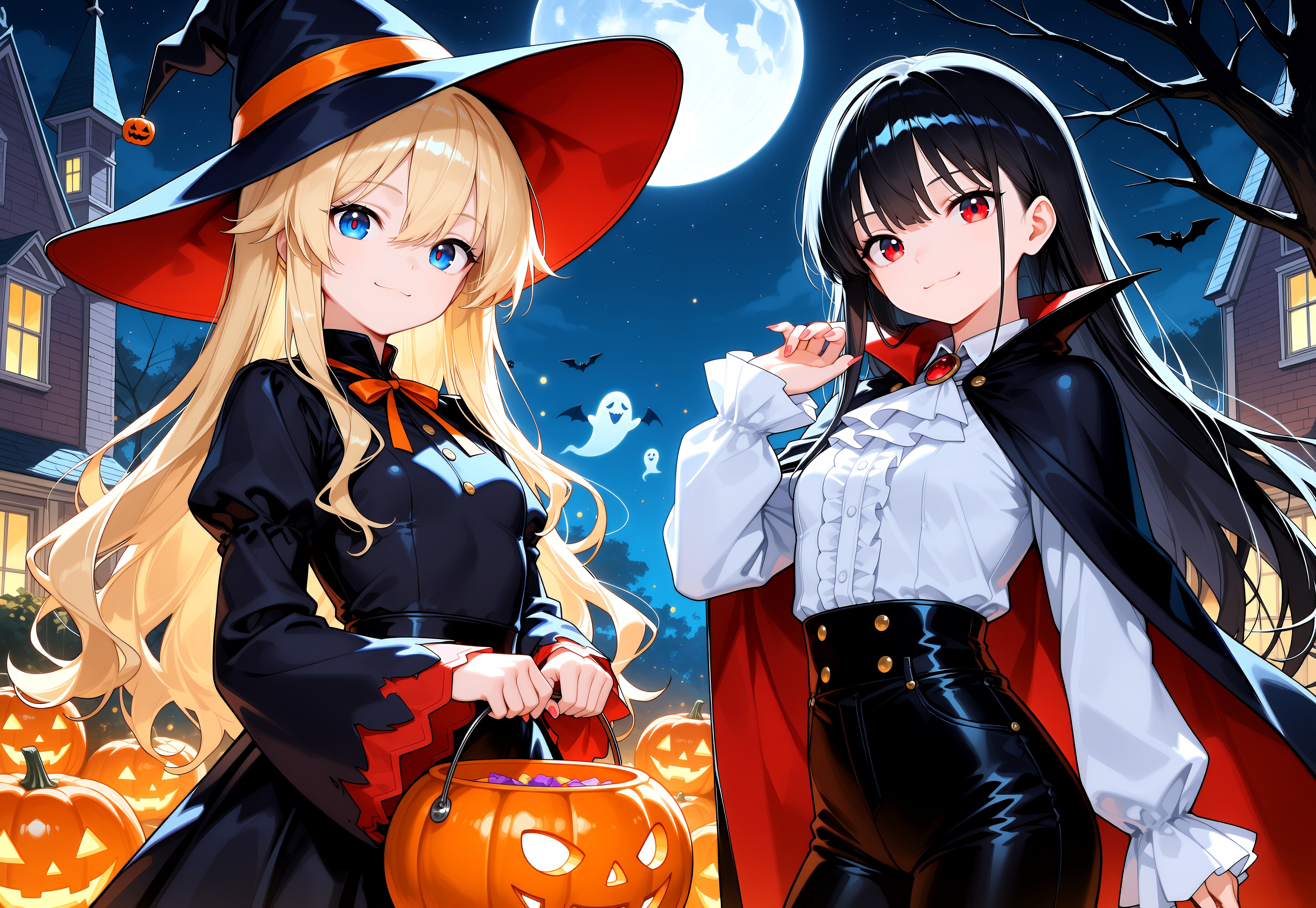 ハロウィンパーティー開幕ちちぷいちゃんとししょちゃん | の人気AIイラスト・グラビア