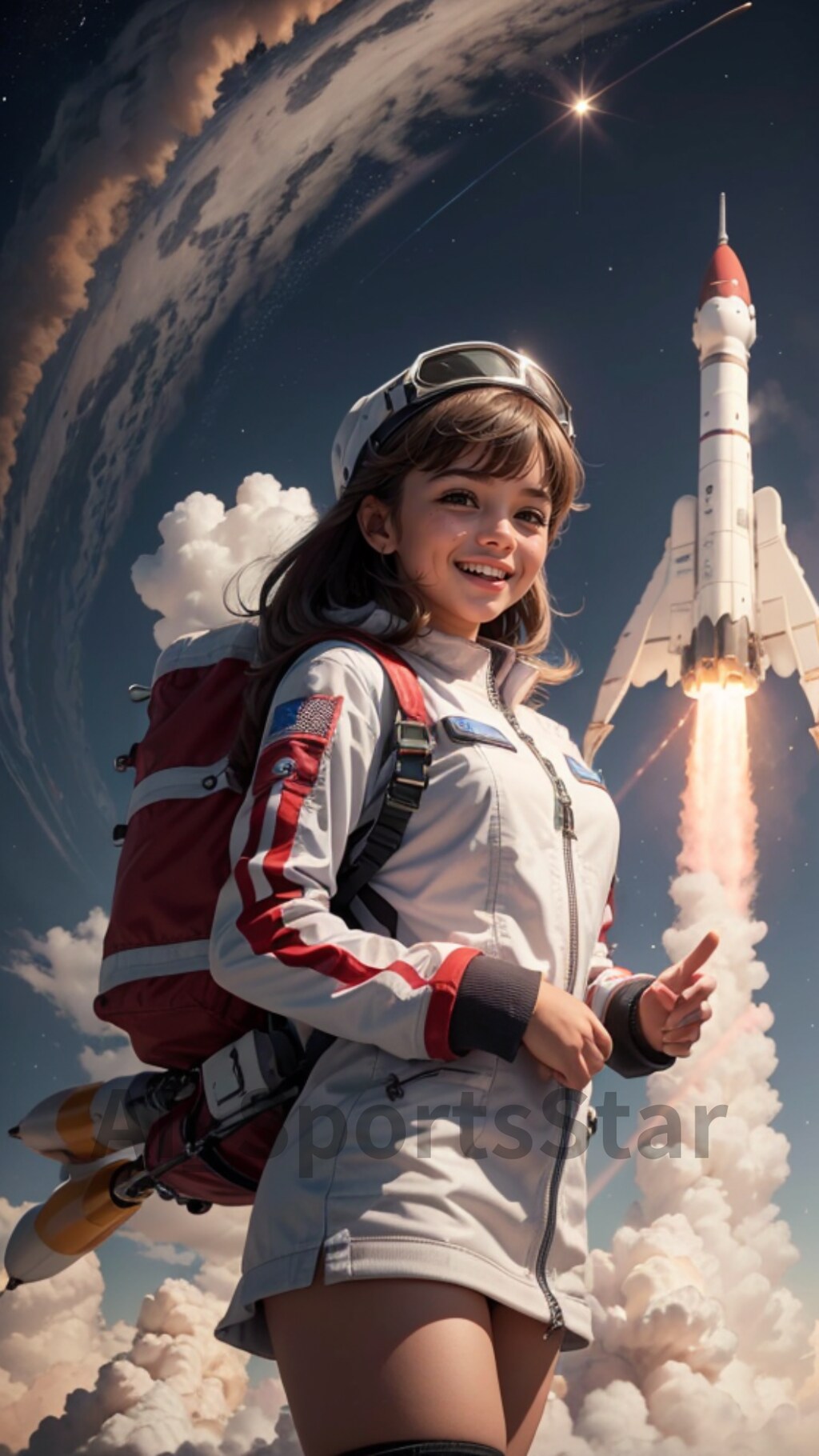 ロケット打ち上げ成功を喜ぶ女の子