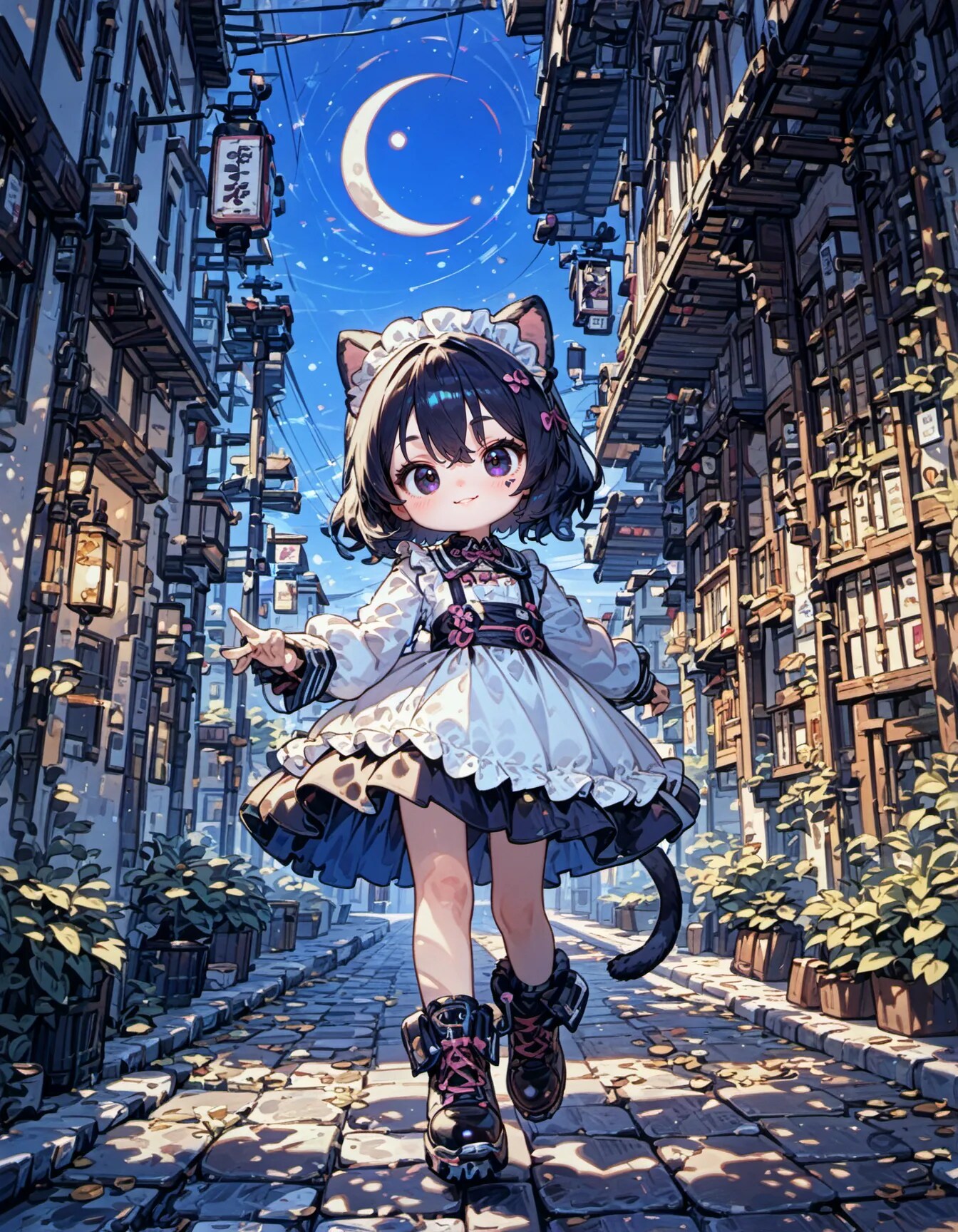 Moonlit Steps of the Little Wanderer
