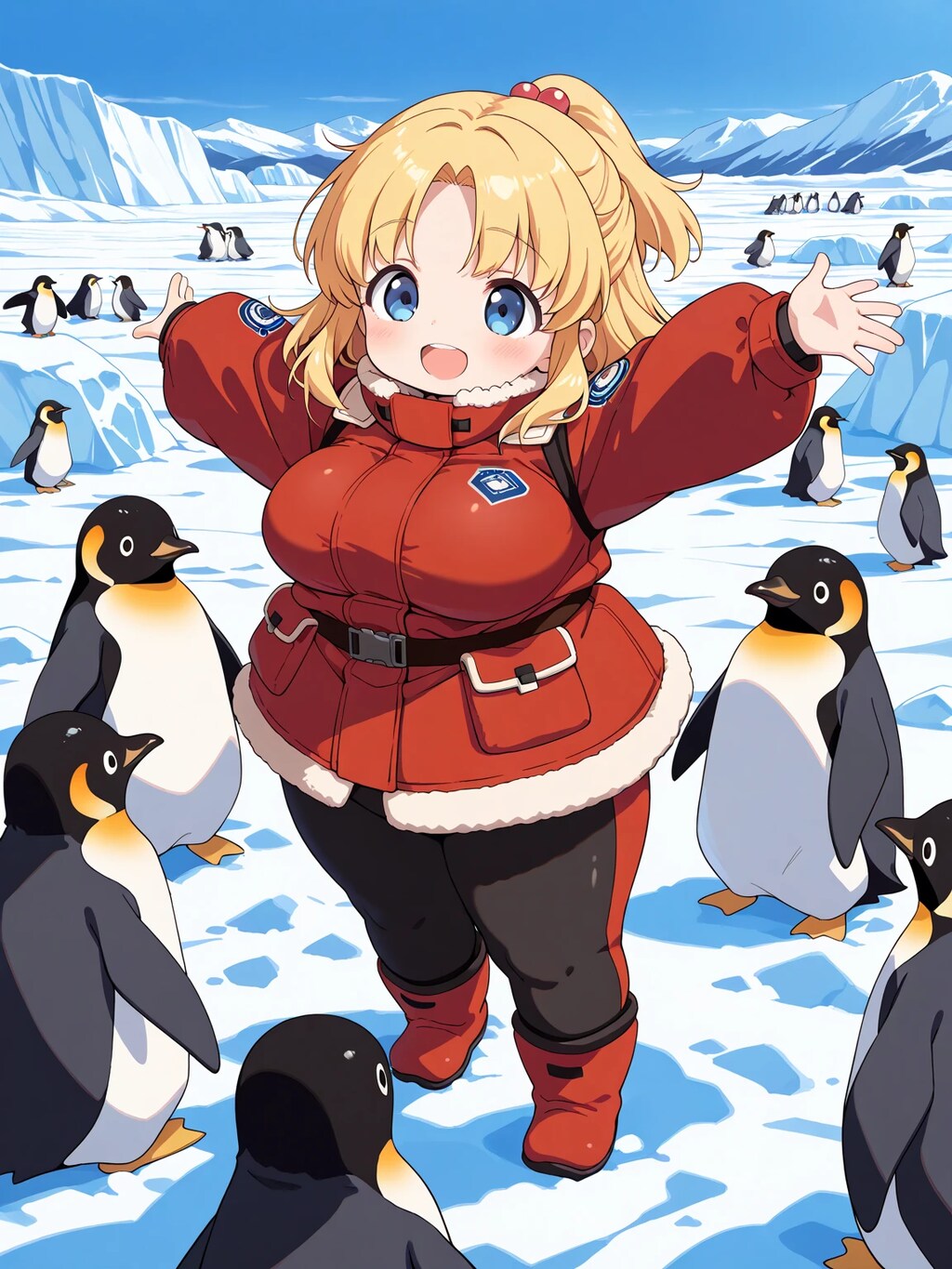 Red antarctic expedition uniform