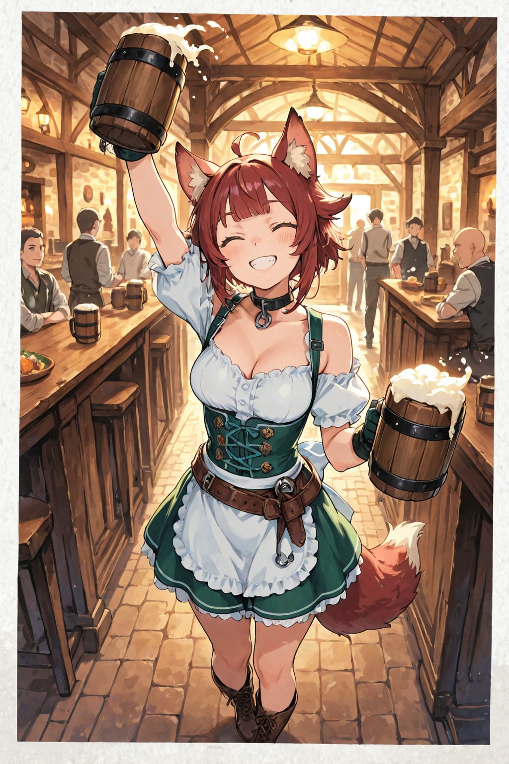 (#けもみみ酒場にようこそ)異世界探訪 話題のけもみみ酒場に向かう | の人気AIイラスト・グラビア