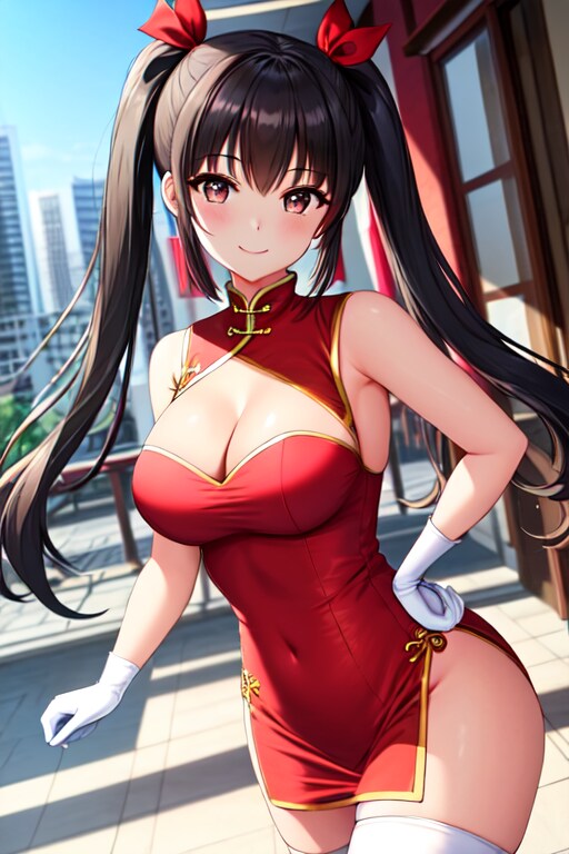 黒髪ツインテチャイナ